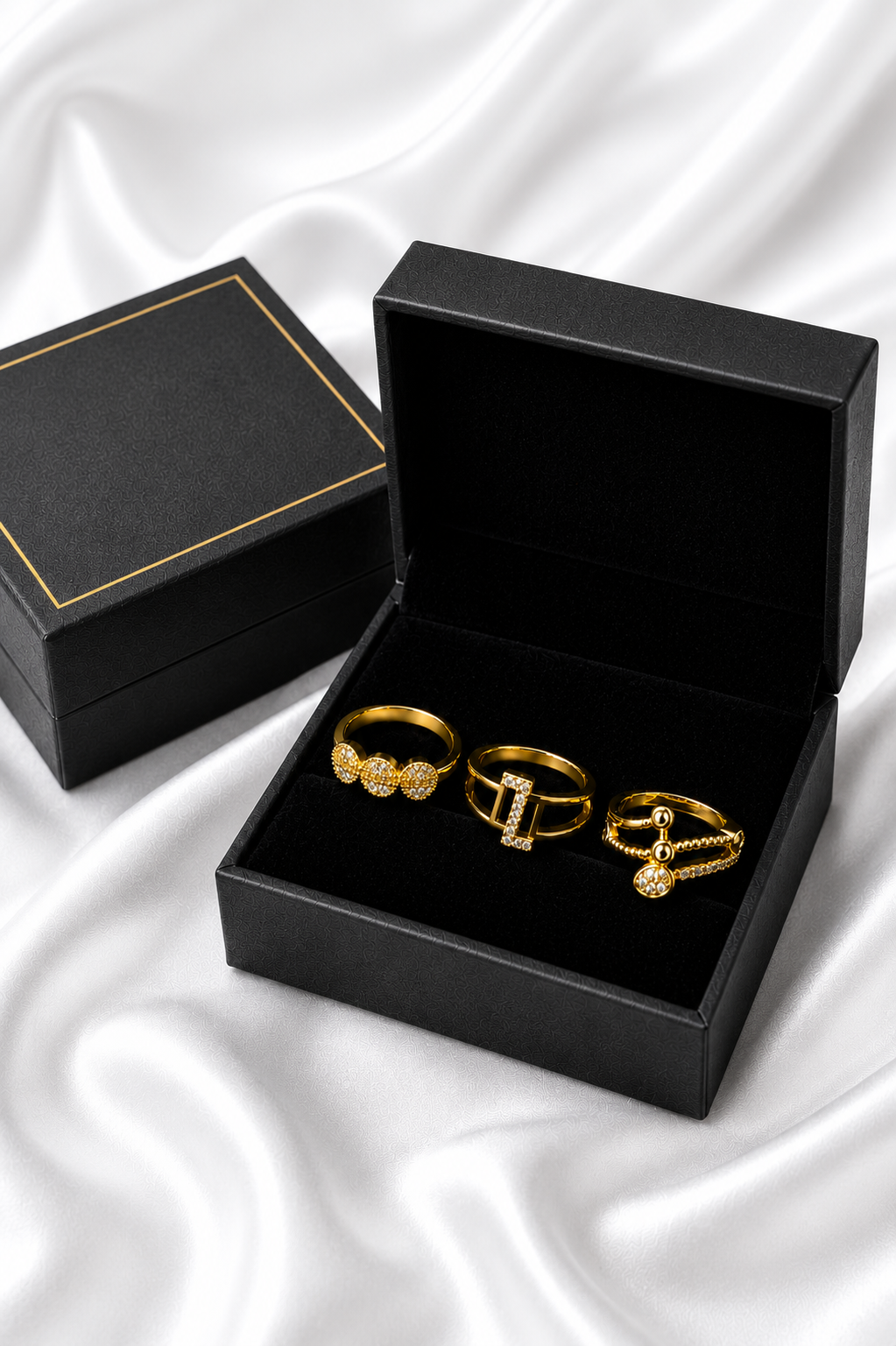 Selena Luxury Gold Crystal Ring Set