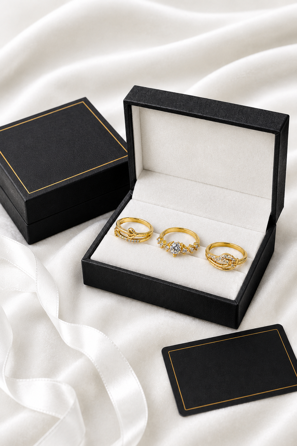 Selena Grace Gold Crystal Ring Set | Fashion Jewellery UAE | Honey Bee Orb
