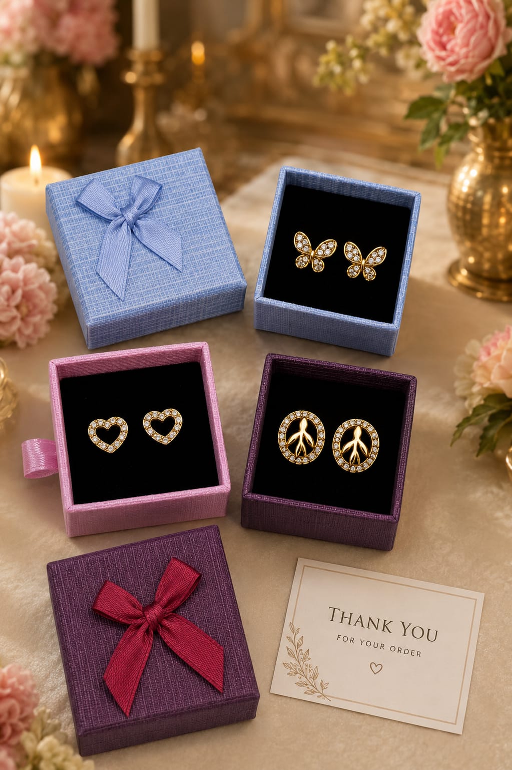 Shehla Trio Set - Minimal Gold Earrings (3 Pairs)