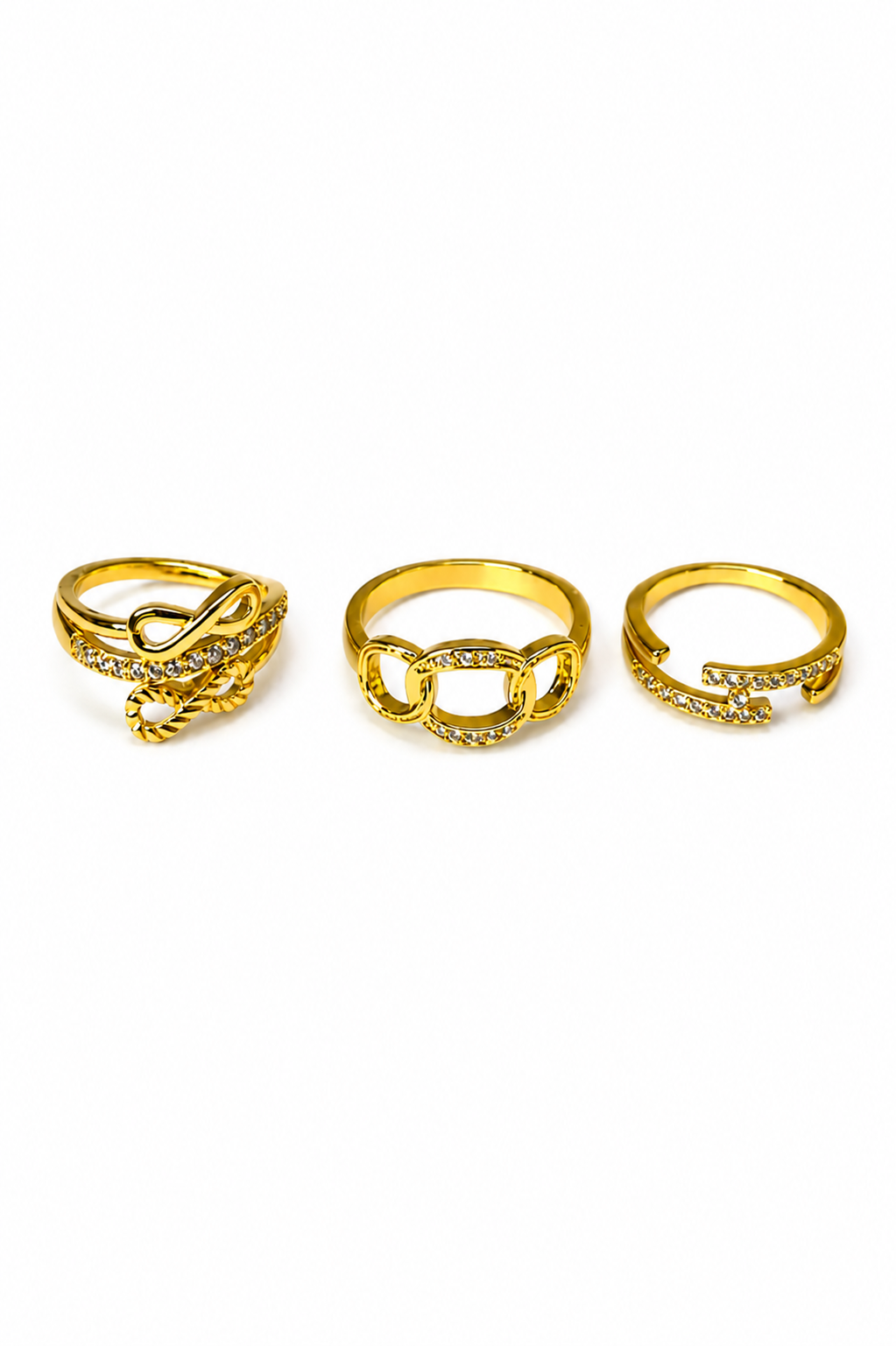 Selena Elegant Gold Crystal Ring Set