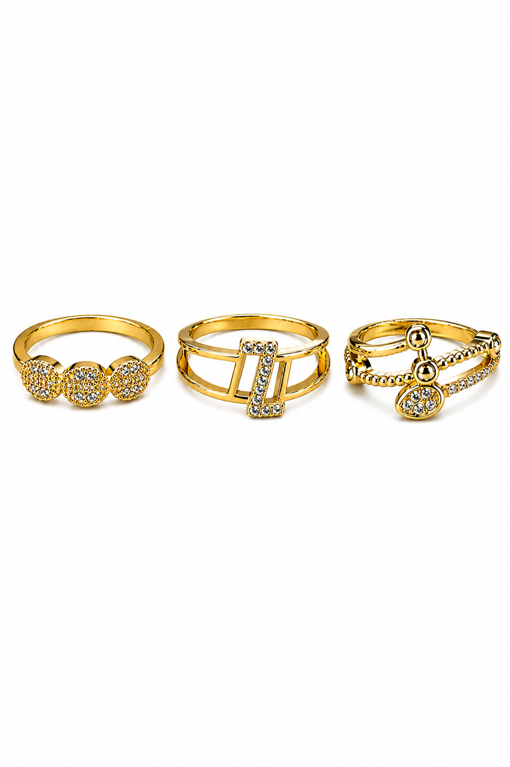 Selena Luxury Gold Crystal Ring Set