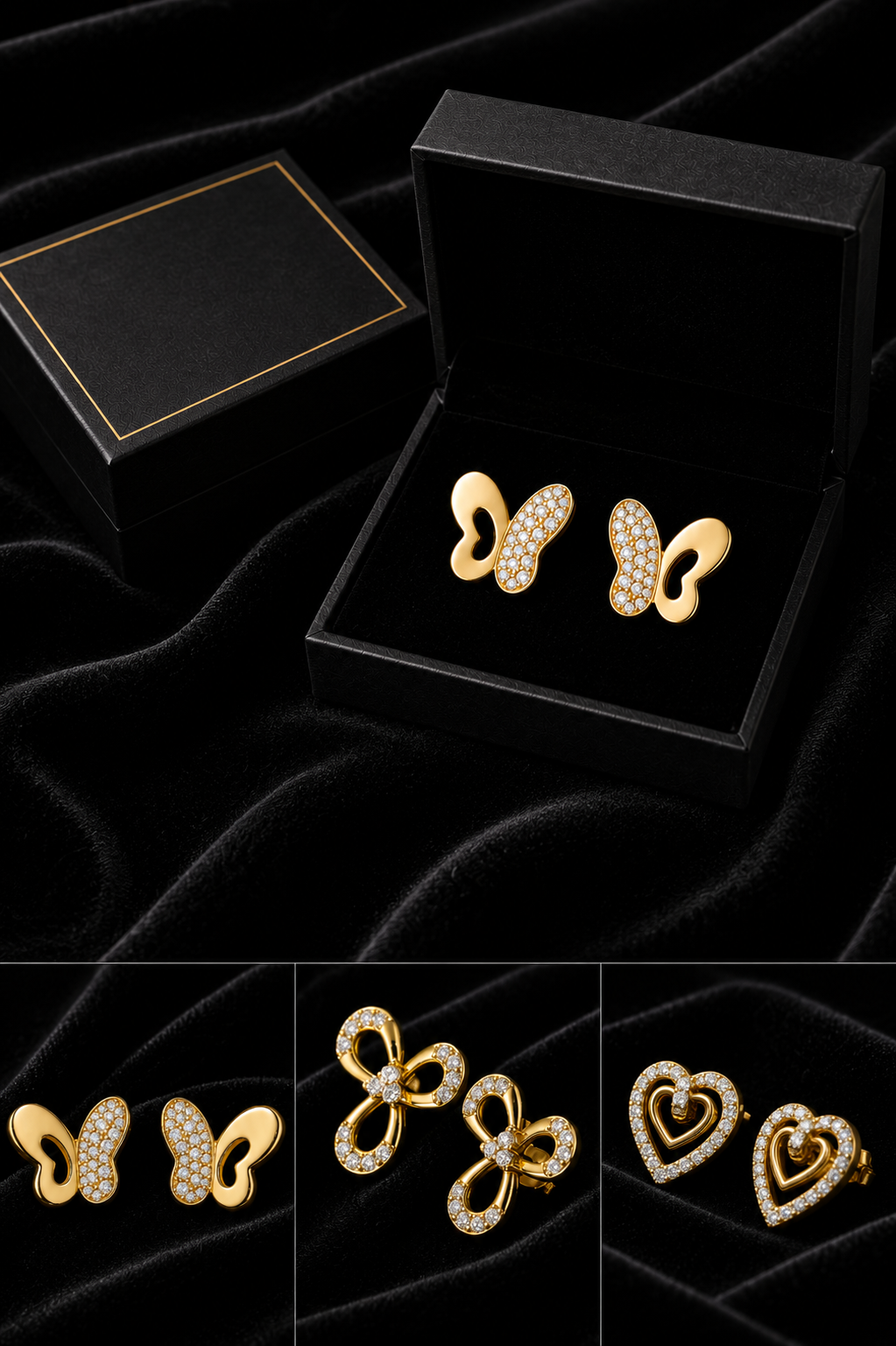 Shehla Minimal Trio Stud Set | Fashion Jewellery UAE | Honey Bee Orb